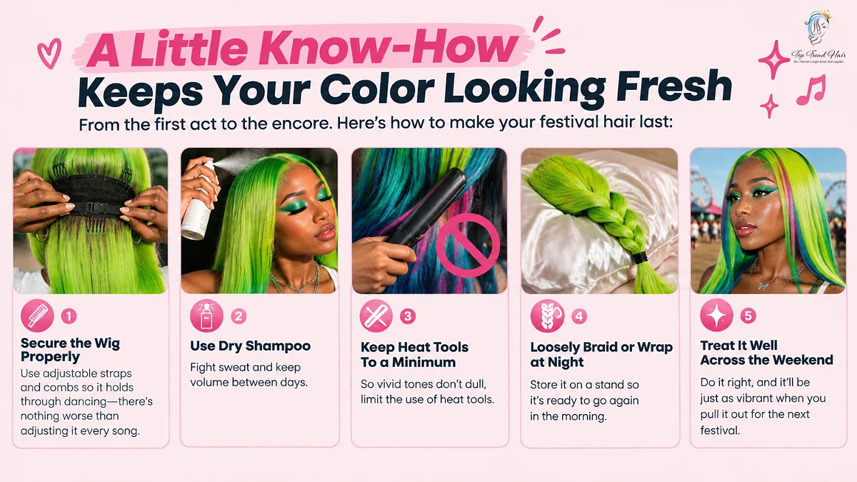 Festival Hair: Bold Colors To Wear